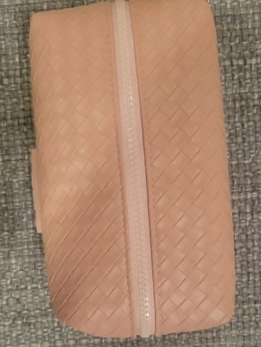 Nicole Miller Soft Pink Woven Cosmetic Bag with Strap